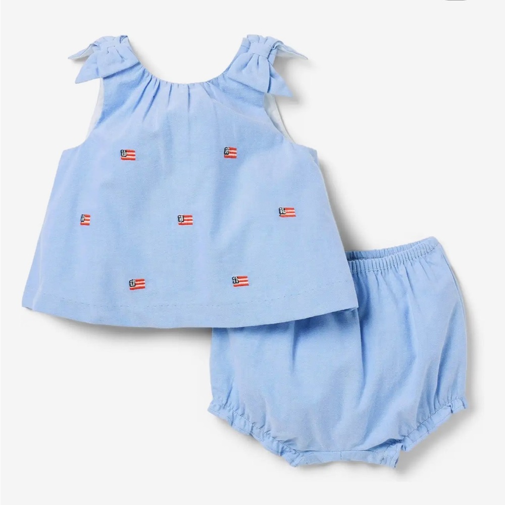 Janie and Jack Embroidered Flag Matching Set NWT